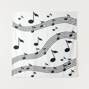 Klänge von Musikinstrumenten gemustert Wandteppich