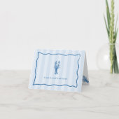 "Klänglich dankbar" Blauer Streifen Hummer Dankeskarte (Vorderseite)