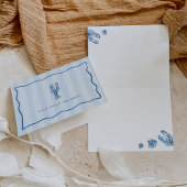 "Klänglich dankbar" Blauer Streifen Hummer Dankeskarte