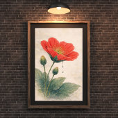 Klangmohn-Blumen-Kunstprint | Botanisches Wandkuns Poster