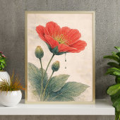 Klangmohn-Blumen-Kunstprint | Botanisches Wandkuns Poster