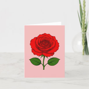 Klapp-Grußkarte mit roter Rose Karte