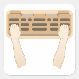 Klappbrett Quadratischer Aufkleber