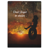 Klappe "Kind in Reifenschwung" Klemmbrett (Rückseite)