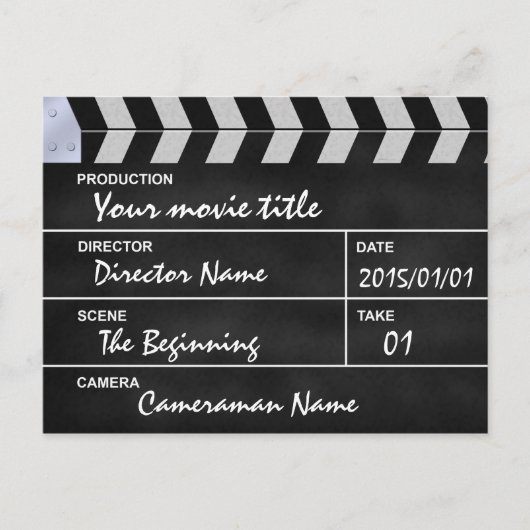 Klappe Kino Postkarte (Vorderseite)