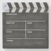 Klappe Kino Steinuntersetzer (Vorderseite)