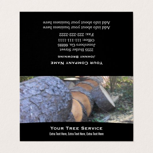 Klappen von Tree-Service-Visitenkarten Visitenkarten (Außenseite Aufgefaltet)