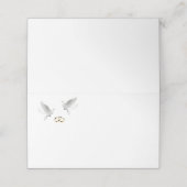 Klappende Namensplatte Kartenhochlauftauben Platzkarte (Außenseite Aufgefaltet)