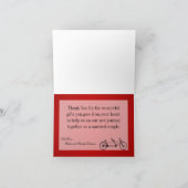 Klapper Dank Karte Whimsical Red Double Bike (Innenseite)