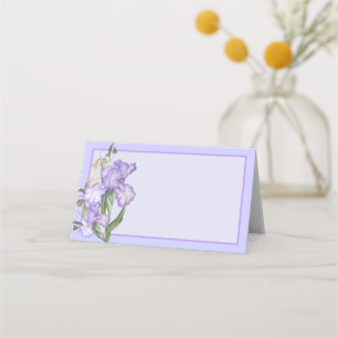 Klapper Iris-Hinweis-Karte Lila Iris-klein Platzkarte