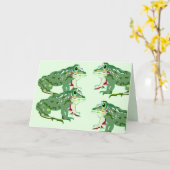 Klapper Kartenhalter: Frösche Karte (Gelbe Blume)