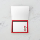 Klapper Name Note Card Red Punkt Sock Monkey Toy Karte (Innenseite)