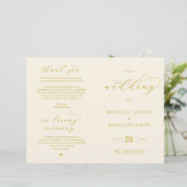 Klapperbare Hochzeitsprogramme im eleganten Luxust (Stehend Vorderseite)