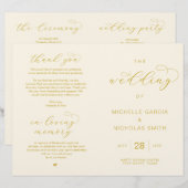 Klapperbare Hochzeitsprogramme im eleganten Luxust (Vorne/Hinten)