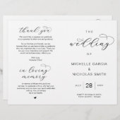 Klapperbare Hochzeitsprogramme im eleganten Luxust (Vorne/Hinten)