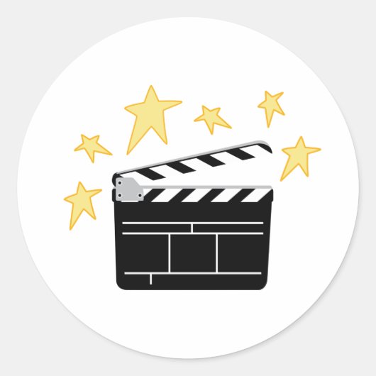 Klapperboard Runder Aufkleber (Vorderseite)