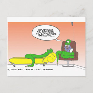 Klapperschlange in Therapie Lustige Geschenke & Sa Postkarte