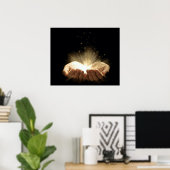 Klapphandschuhe, die Licht halten Poster (Heimbüro)