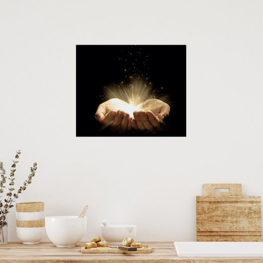 Klapphandschuhe, die Licht halten Poster (Küche)