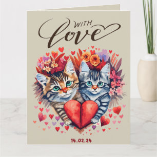 Klappkarte mit Katzen und Liebe Karte