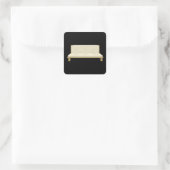 Klappsofa Quadratischer Aufkleber (Tasche)