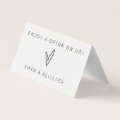 Klapptafel für geflochtene Bar Visitenkarten (Rückseite)