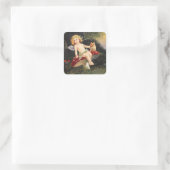 Klapsaddle: Kleiner Krümel auf Pilzsaal Quadratischer Aufkleber (Tasche)