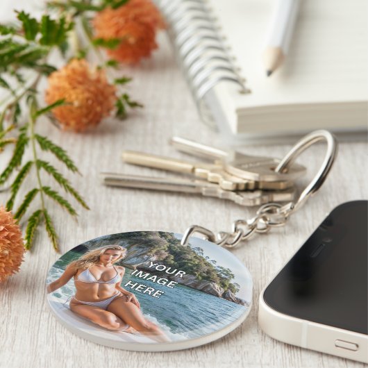 KLAR! 🔑 Acryl-Schlüsselanhänger – Bild oder Text Schlüsselanhänger (Vorderseite rechts)