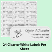 Klar danke Rücksendeadresse individuell transparen Aufkleber