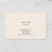 Klar, elegant schlicht, schlicht, minimalistisch,  visitenkarte (Vorderseite)