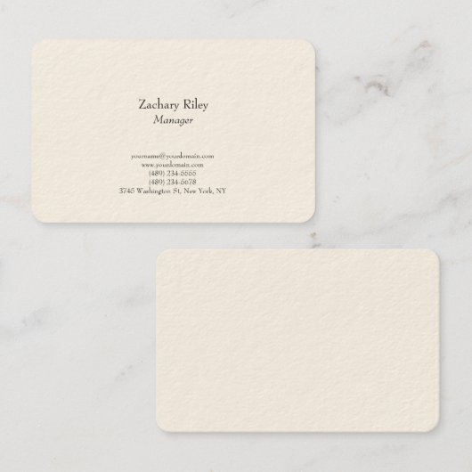 Klar, elegant schlicht, schlicht, minimalistisch, visitenkarte (Vorne/Hinten)