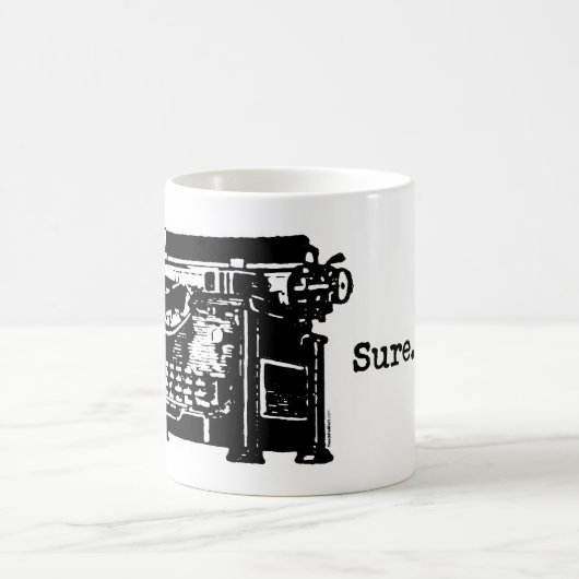 Klar. Ich Text. Schreibmaschine Kaffeetasse (Mittel)