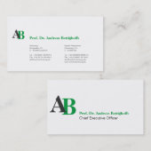 Klar mit Initial Visitenkarte (Vorne/Hinten)