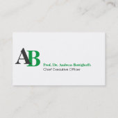 Klar mit Initial Visitenkarte (Rückseite)