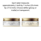 Klar oder Weiß Creme Hautcreme Körperbutter Glas E Aufkleber