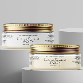 Klar oder Weiß Creme Hautcreme Körperbutter Glas E Aufkleber
