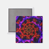 klar | Rote und blaue Fraktal Kunst Magnet (Vorderseite/Rückseite)