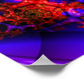 klar | Rote und blaue Fraktal Kunst Poster (Ecke)