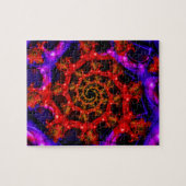 klar | Rote und blaue Fraktal Kunst Puzzle (Horizontal)