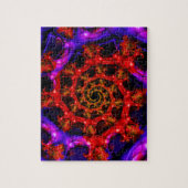 klar | Rote und blaue Fraktal Kunst Puzzle (Vertikal)