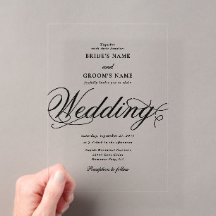 Klare Acryl-Eleganz Luxus-Hochzeit Acryleinladungen