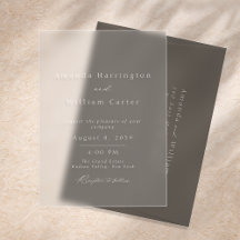 Klare Acryl-Hochzeits-Einladung, modern minimalist