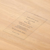 Klare Acryl-Hochzeitseinladung Vorlage (Ablage )