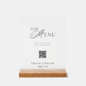Klare Acryl-QR-Code-Bar-Menü-Tafel Acrylschild (Vorderseite)