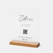 Klare Acryl-QR-Code-Bar-Menü-Tafel Acrylschild (Winkel)
