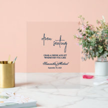 Klare Acryl-Sitzordnung-Hochzeitstafel