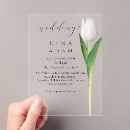 Klare Acryl-Tulpen-Hochzeitseinladung Acryleinladungen