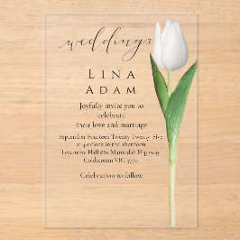 Klare Acryl-Tulpen-Hochzeitseinladung Acryleinladungen