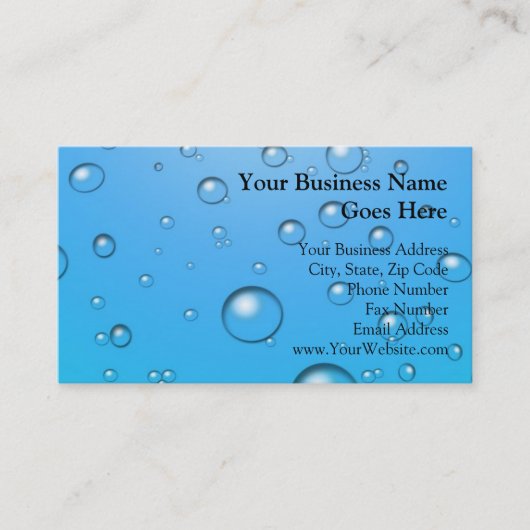 Klare Blasen, blaues Wasser Visitenkarte (Vorderseite)