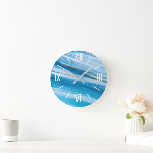 Klare blaue Wall-Uhr Runde Wanduhr (Zuhause)